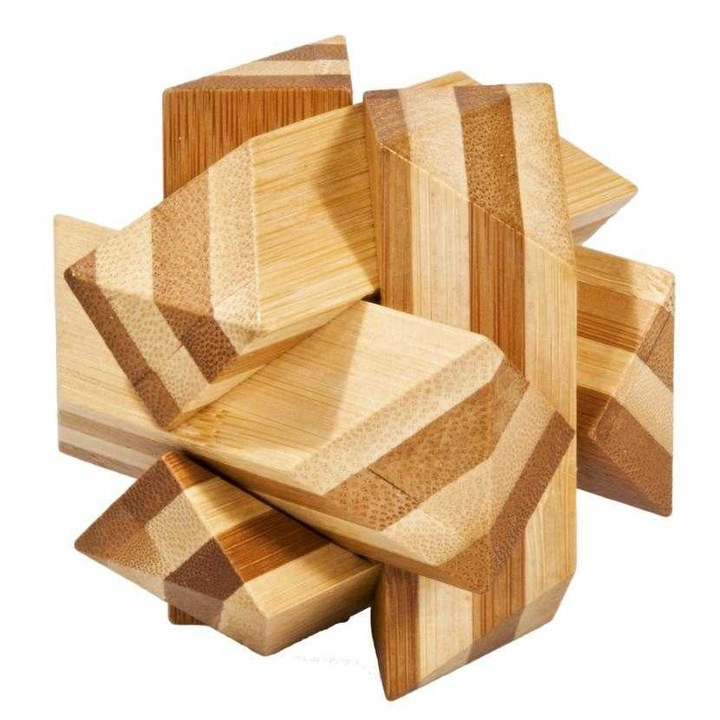 IQ logikai játék bambuszfából, Angular Knot 3D
