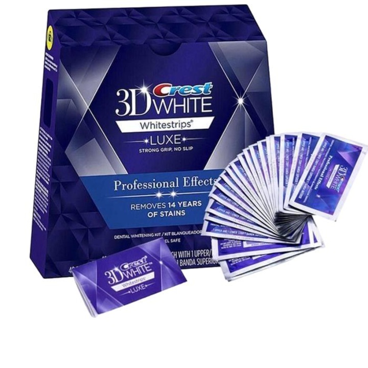 Fogfehérítő csíkok, Crest, 3D, professzionális hatások, 20 csík, vegyes