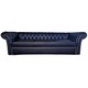 Canapea Extensibila Chesterfield, 250x100x75cm, 3 locuri, Cayenne 1114 Black, Glasspandoor