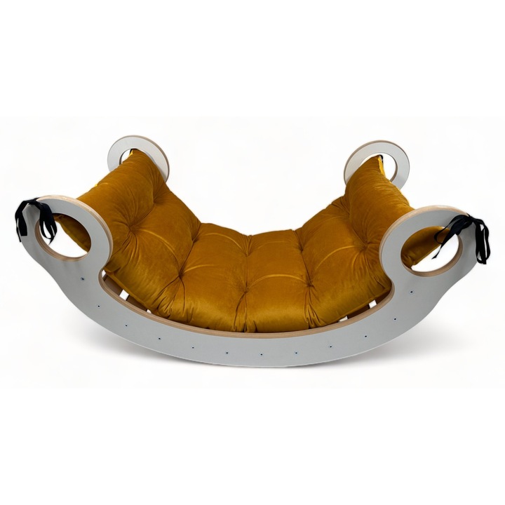 Set balansoar/perna copii, GUGI, Tip Montessori, Alb/Galben