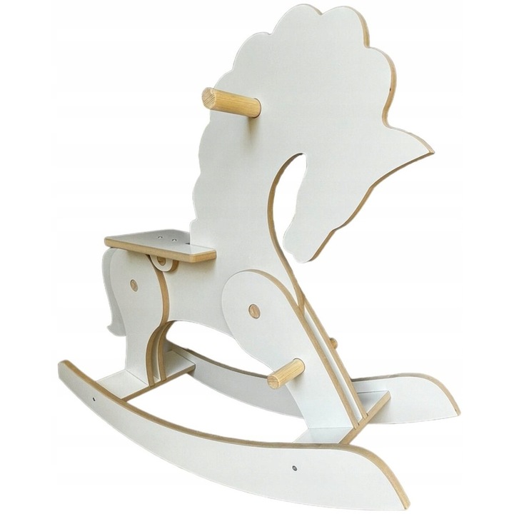 Calut balansoar copii, GUGI, Lemn, Alb