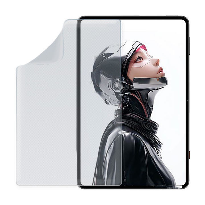Nagyfelbontású szilikonfólia ZTE RedMagic Tablet 3 Pro készülékhez, COMANDO TAB PROTECT, ütésálló, karcálló, ultravékony, oleofób réteg, nagy érzékenység, könnyen felhelyezhető, átlátszó