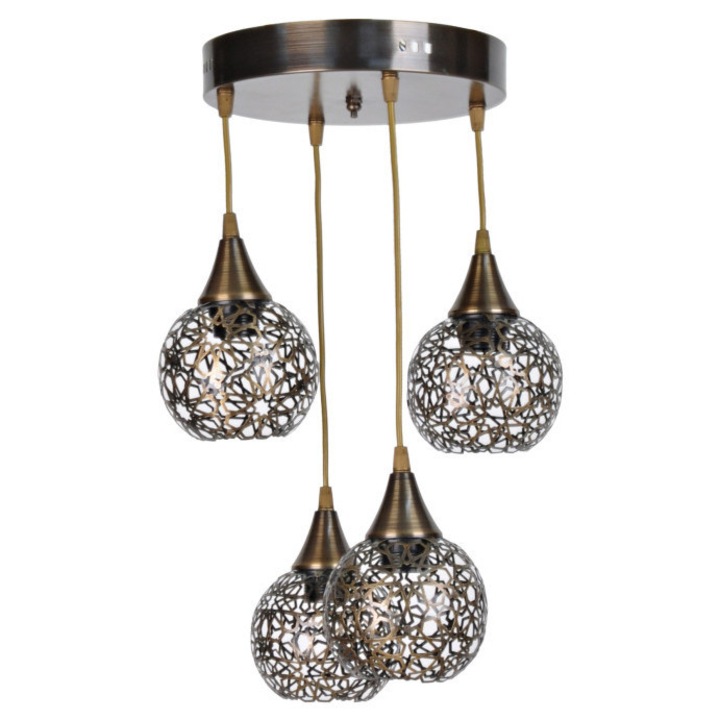 Lustra Evo Light V1016 E27, Auriu Negru