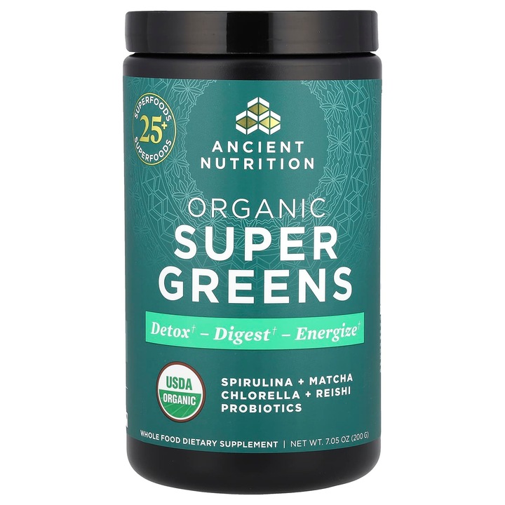 Supliment alimentar Ancient Nutrition, 200 g, cu Spirulina/Matcha