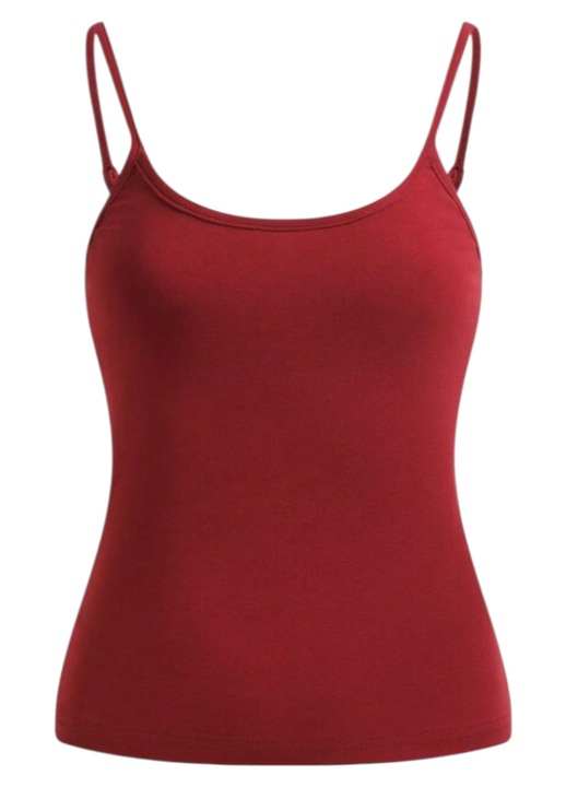 Дамски потник, семпъл, червен, изработен от еластичен памук, размер M