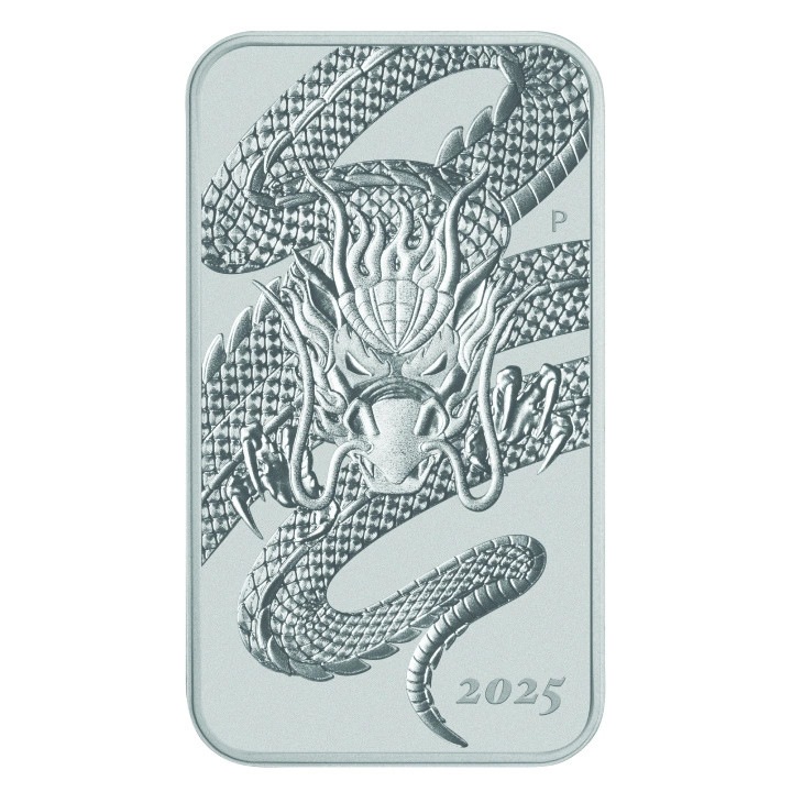 Lingou Argint Dragon 2025, 1 oz, 31, 1 g, puritate 999