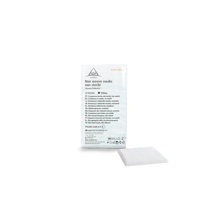 Comprese nesterile netesute 30g ADA, 5 x 5 cm 4 straturi 100 buc