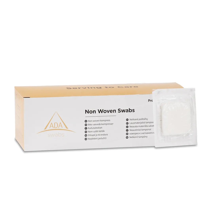 Comprese sterile ultrafine netesute 30g ADA, 5 x 5 cm, 4 straturi, 5 buc/blister, 40blistere/cutie