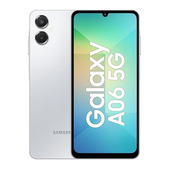 Мобилен телефон Samsung Galaxy A06, 128GB, 6GB RAM, 5G, светло сив