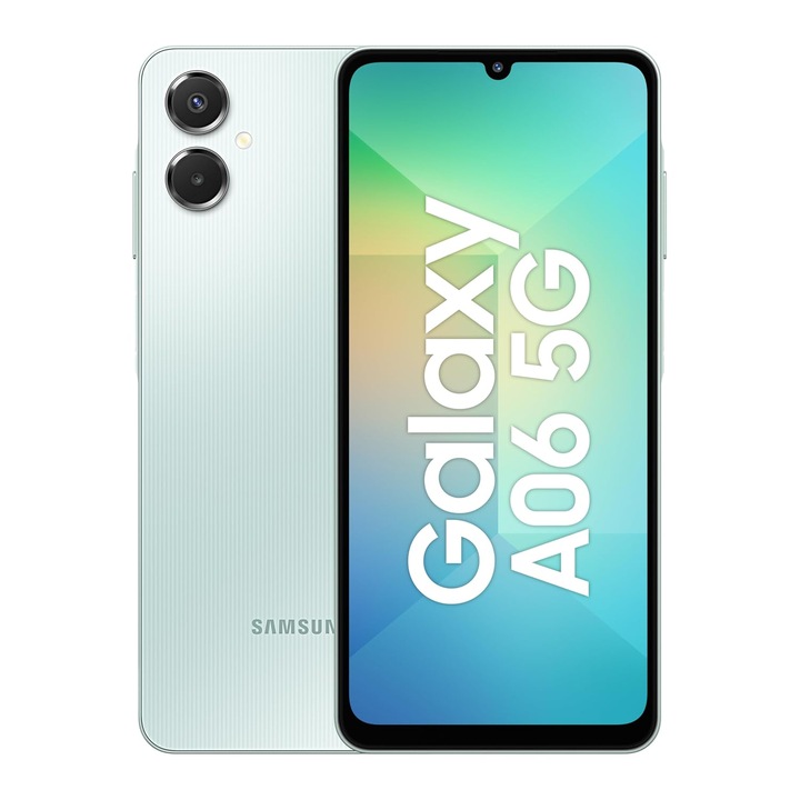 Мобилен телефон Samsung Galaxy A06, 128GB, 6GB RAM, 5G, светлозелен