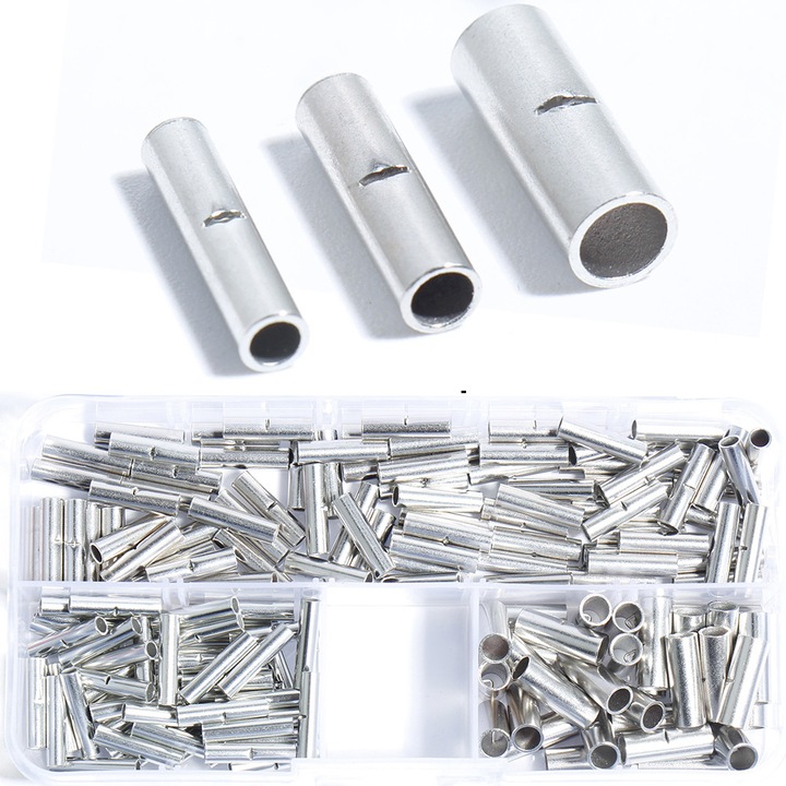 Set 160 conectori, terminale cabluri electrice, cupru pur, AWG 22-10 Set de conectori de cupru