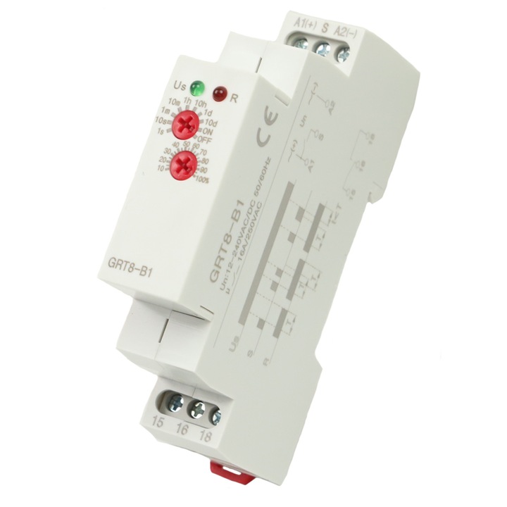 Releu de intarziere, mini-oprire Releu de timp de intarziere AC220V Timer de relé de intarziere de oprire 35 mm DIN Rail Type GRT8-B1