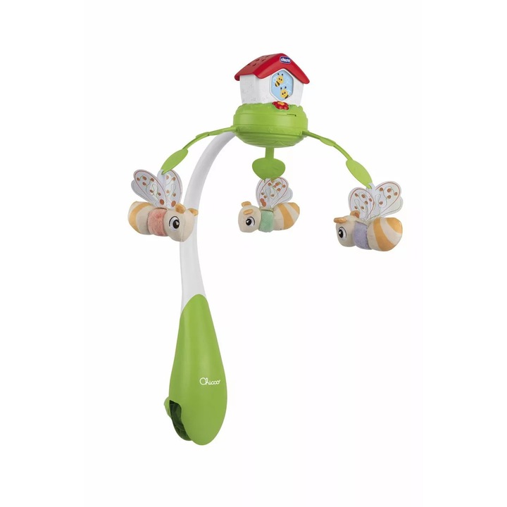 Музикална въртележка Chicco 3 в 1, Кошерът на пчеличките с проекция