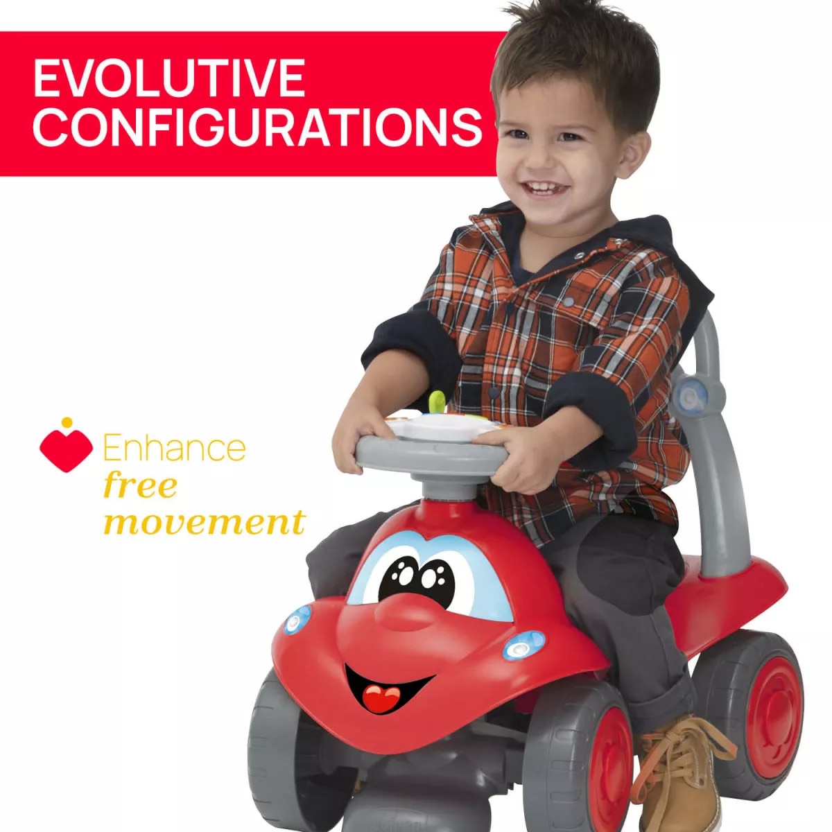Masinuta Ride-on 2 in 1 Chicco, Billy Walk, Rosu, 12-36 luni+