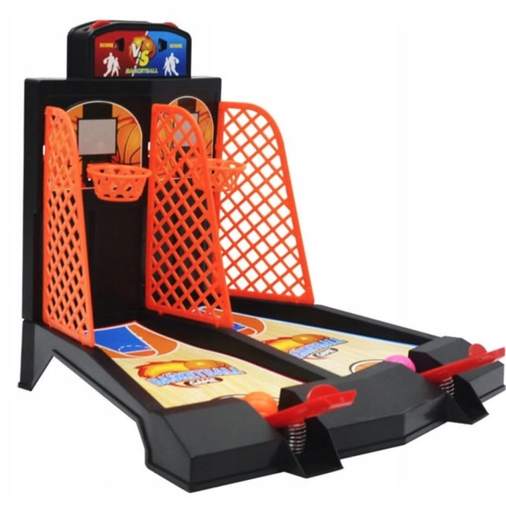 Joc de indemanare, Arcy, Big Baschet, 1-2 jucatori, 6 runde, 12 puncte, antrenament abilitati motorii, distractiv, mini baschet, multicolor, setul include: 1 cos, 1 minge, 1 lansator, material: plastic, dimensiuni jucarie: 22 x 27 x 22 cm, dimensiuni amba