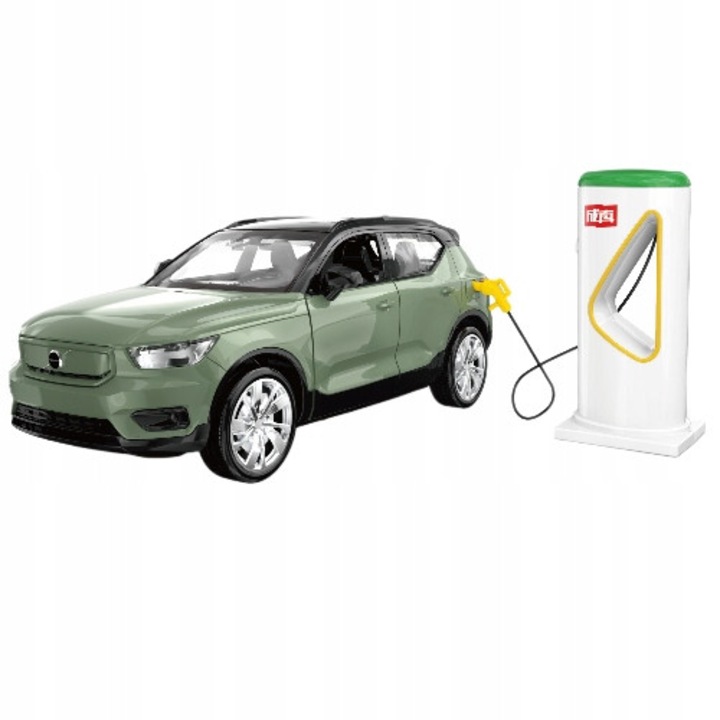 Modellautó, Volvo, XC40, 1:32, elektromos, hanggal, fénnyel, zöld, a készlet tartalma: nincs, anyag: fém + műanyag, kiváló minőség, valósághű design, tökéletes ajándéknak