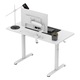 Birou electric Mark Adler Leader 6.9, reglabil, 120x60 cm, inaltime 72-118 cm, panou ErgoHub Flex, memorie 3 setari, motor silentios 50 kg, suport casti, carlig rucsac, porturi cabluri, picioare reglabile, cadru metalic consolidat, Alb