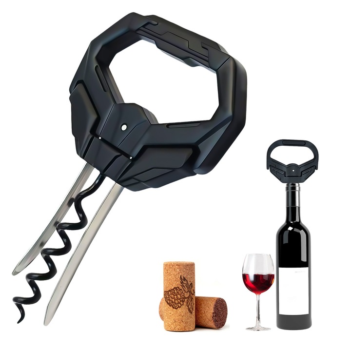 Vintage bornyitó, rozsdamentes acél, klasszikus design, bőr tok nélkül