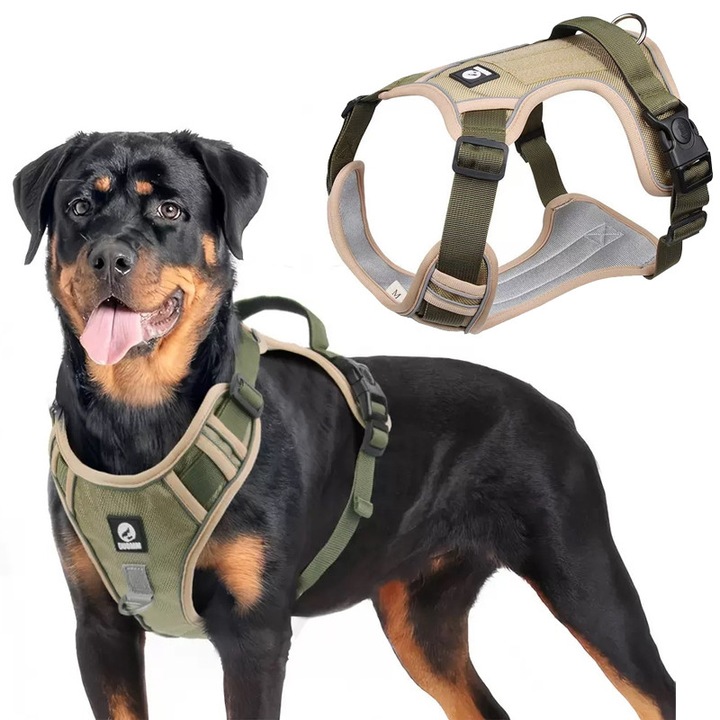 Ham ajustabil pentru caini, vesta nylon, rezistent, reflectorizant, 7-14 kg