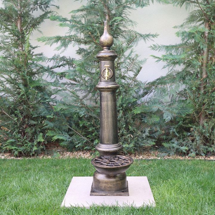 Cismea de gradina aluminiu Flora, negru-auriu