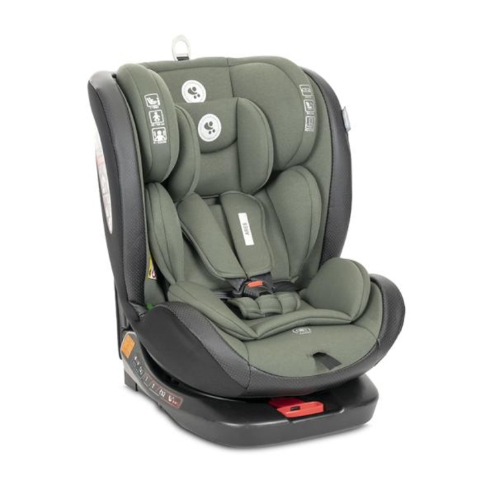 Autósülés gyerekeknek, Lorelli, Ares, i-Size, Isofix, "anti rebound bar" felső szintű ütközésvédelemmel, 360 fokban forgatható, 4 háttámla és ülésállítási pozíció, 40-150 cm, 0 hónap-12 év, zöld