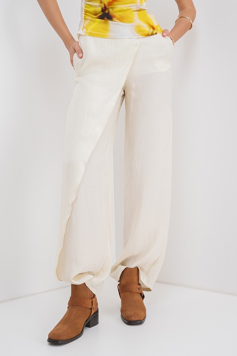 Max&Co, Magas derekú bő szárú nadrág, Csontszín