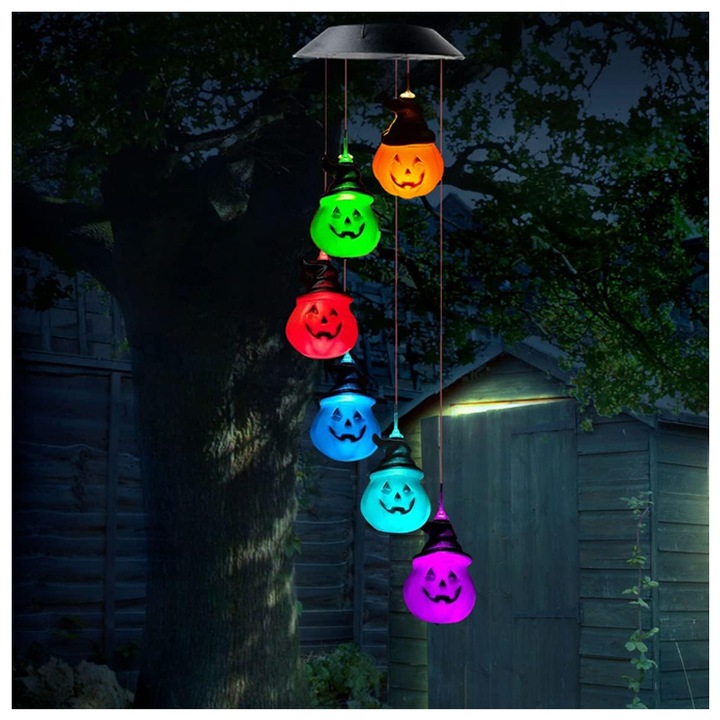 Rqiurpn LED Halloween fények, színes LED tök, 6 db lámpa, IP65, 54cm, Többszínű