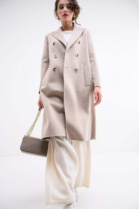 Marella, Palton de lana cu doua randuri de nasturi, Bej