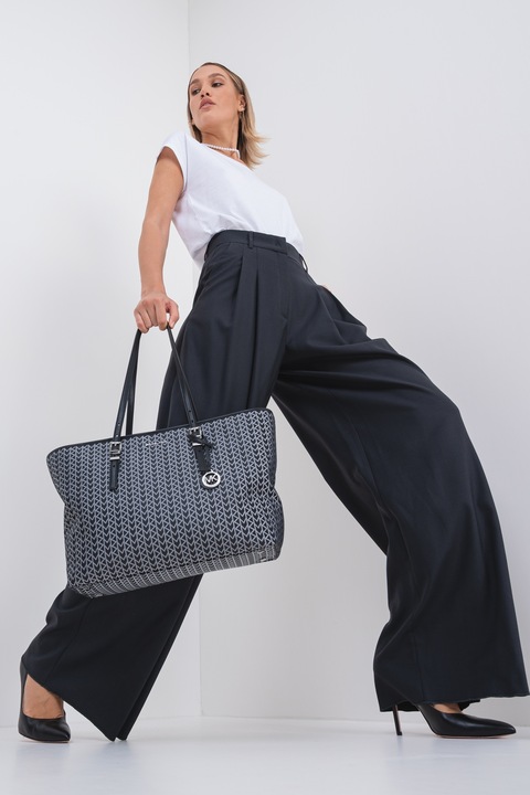 Marella, Pantaloni palazzo de lana cu talie inalta, Gri antracit