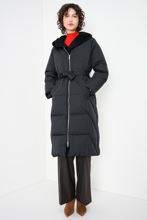 Marella, Geaca lunga cu umplutura de puf Yole, Negru