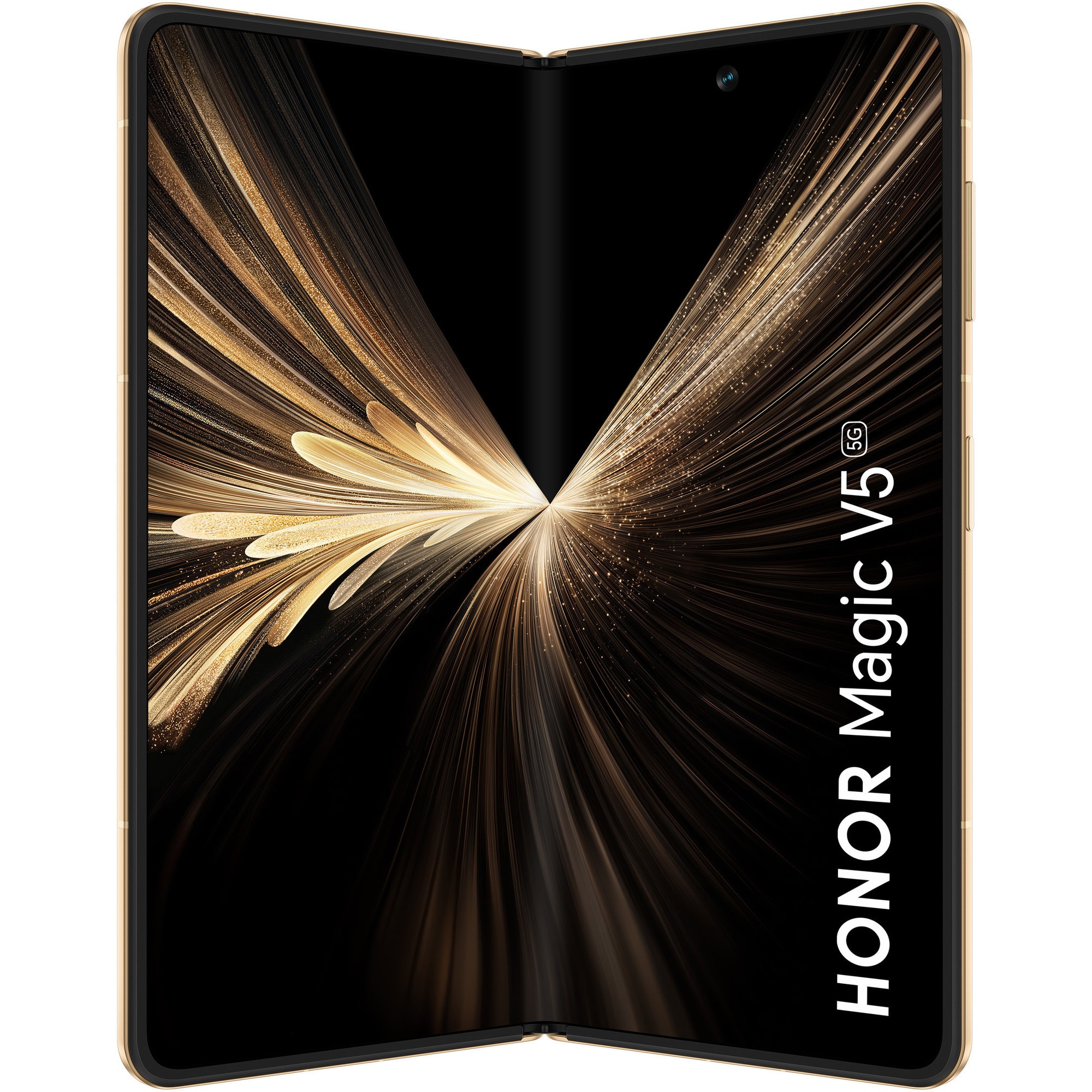 Telefon mobil HONOR Magic V5, Dual SIM, 16GB RAM, 512GB, 5G, Dawn Gold + Casti HONOR Choice Earbuds Clip Black
