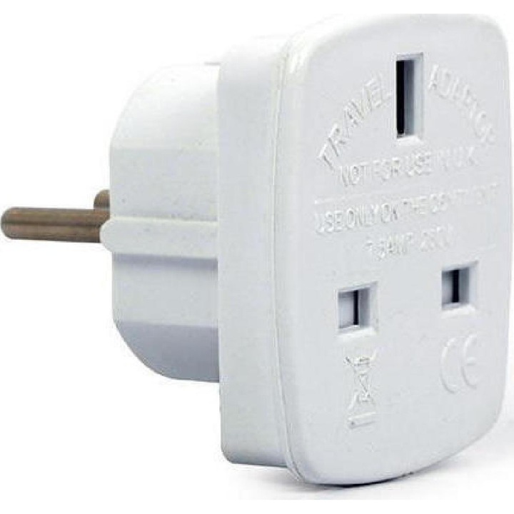 Adaptor UK la Schuko Adaptor, priza tip G si mufa tip F, 10x5x5cm