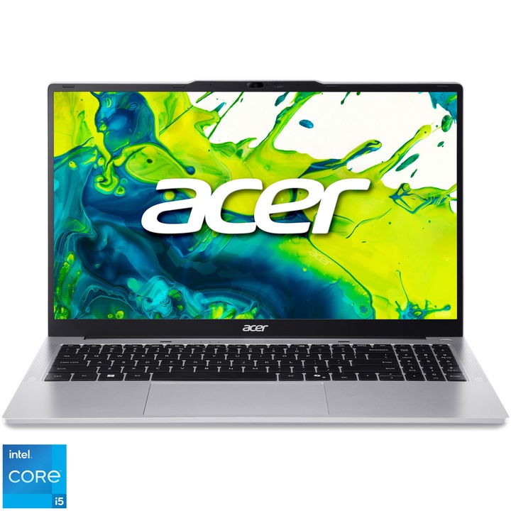 Acer Aspire Lite 15 AL15-72P-595Y laptop Intel® Core™ i5-13500H processzorral, akár 4.70 GHz-ig, 15.6'', Full HD, IPS, 16GB DDR5 RAM, 512GB SSD, Intel® Xe Graphics, No OS, Tiszta ezüst