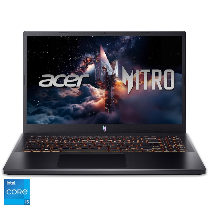 Acer Nitro V15 ANV15-52-58AP Gaming laptop Intel® Core™ i5-13420H processzorral, akár 4.70 GHz-ig, 15.6" FullHD, IPS, 165Hz, 16GB DDR5 RAM, 1TB SSD, NVIDIA® GeForce RTX™ 4050 6GB GDDR6, No OS, Obszidián Fekete