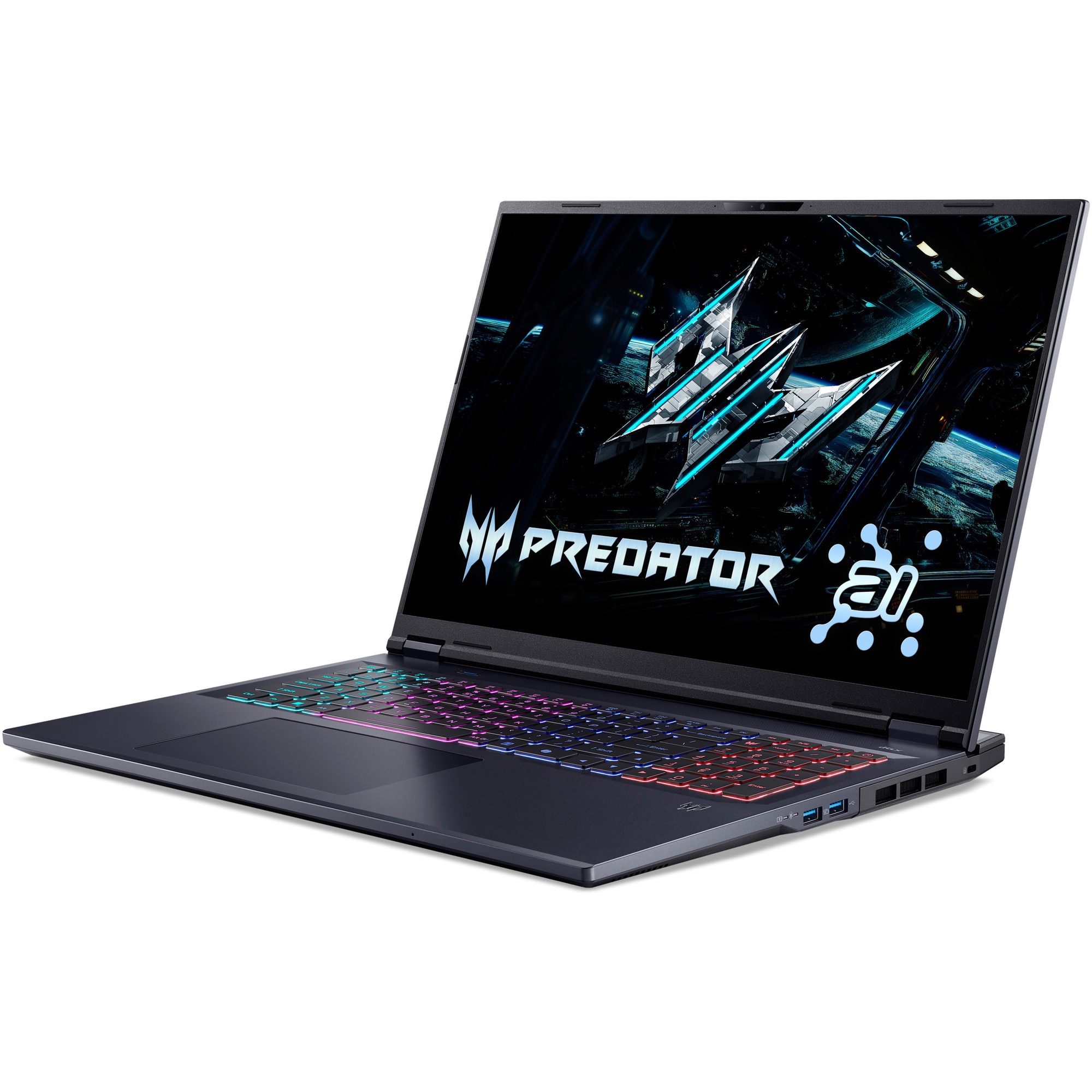 Laptop Gaming Acer Predator Helios Neo 18 AI PHN18-72-95DA cu procesor Intel® Core™ Ultra 9 275HX pana la 5.4GHz, 18'' WQXGA, IPS, 240Hz, 32GB DDR5 RAM, 1TB SSD, NVIDIA® GeForce RTX 5070 Ti 12GB GDDR7 No OS, Abyssal Black