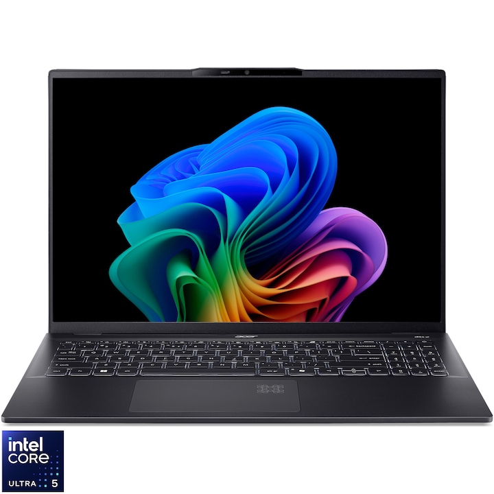 Acer Swift 16 AI OLED SF16-51-54HU laptop Intel® Core™ Ultra 5 226V processzorral, akár 4,5 GHz-ig, 16" WQXGA+, OLED, 120Hz, 16 GB LPDDR5X RAM, 1 TB SSD, Intel® Arc™ Graphics 130V, Windows 11 Home, Jégfekete