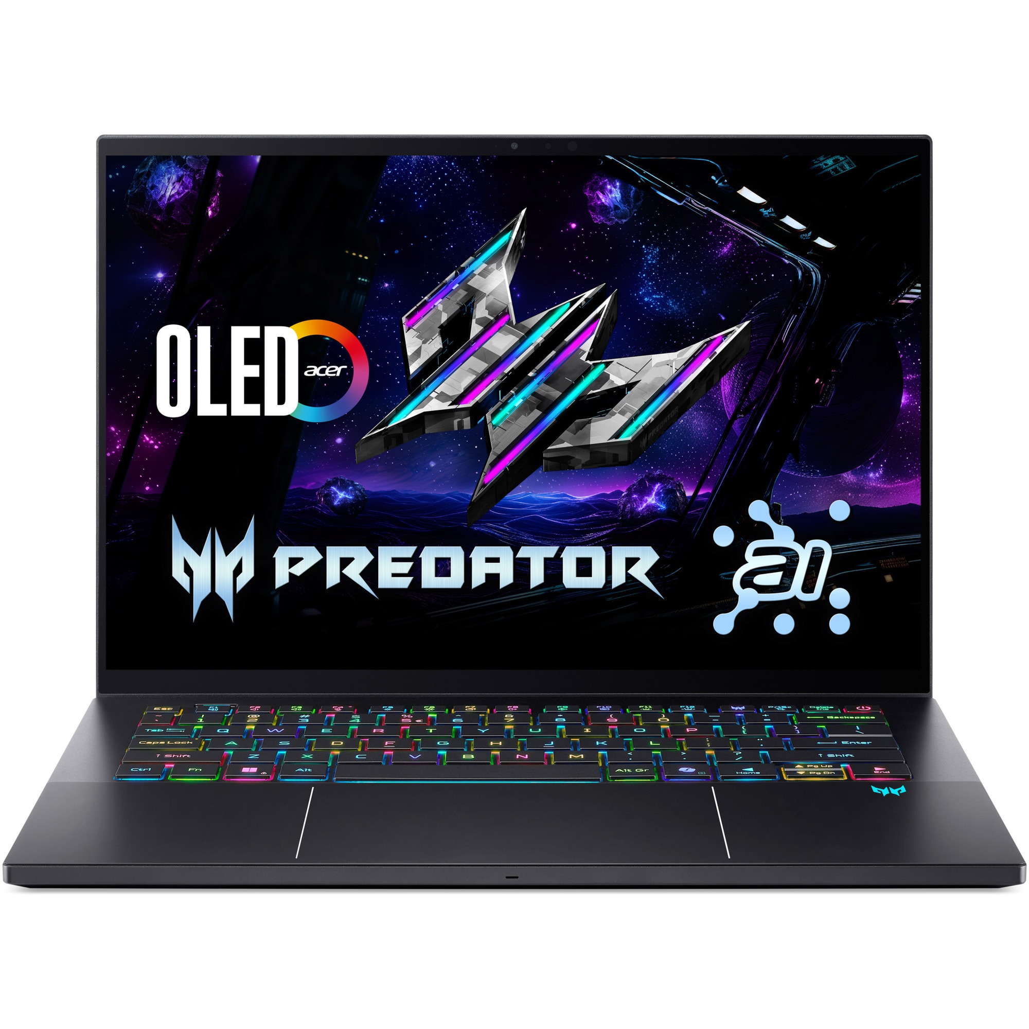 Laptop Gaming Acer Predator Triton 14 AI PT14-52T-909D cu procesor Intel® Core™ Ultra 9 288V pana la 5.1GHz, 14.5" 8K, OLED, 120Hz, Touch, 32GB LPDDR5X RAM, 2TB SSD, NVIDIA® GeForce RTX™ 5070 8GB GDDR7, No OS, Charcoal Black
