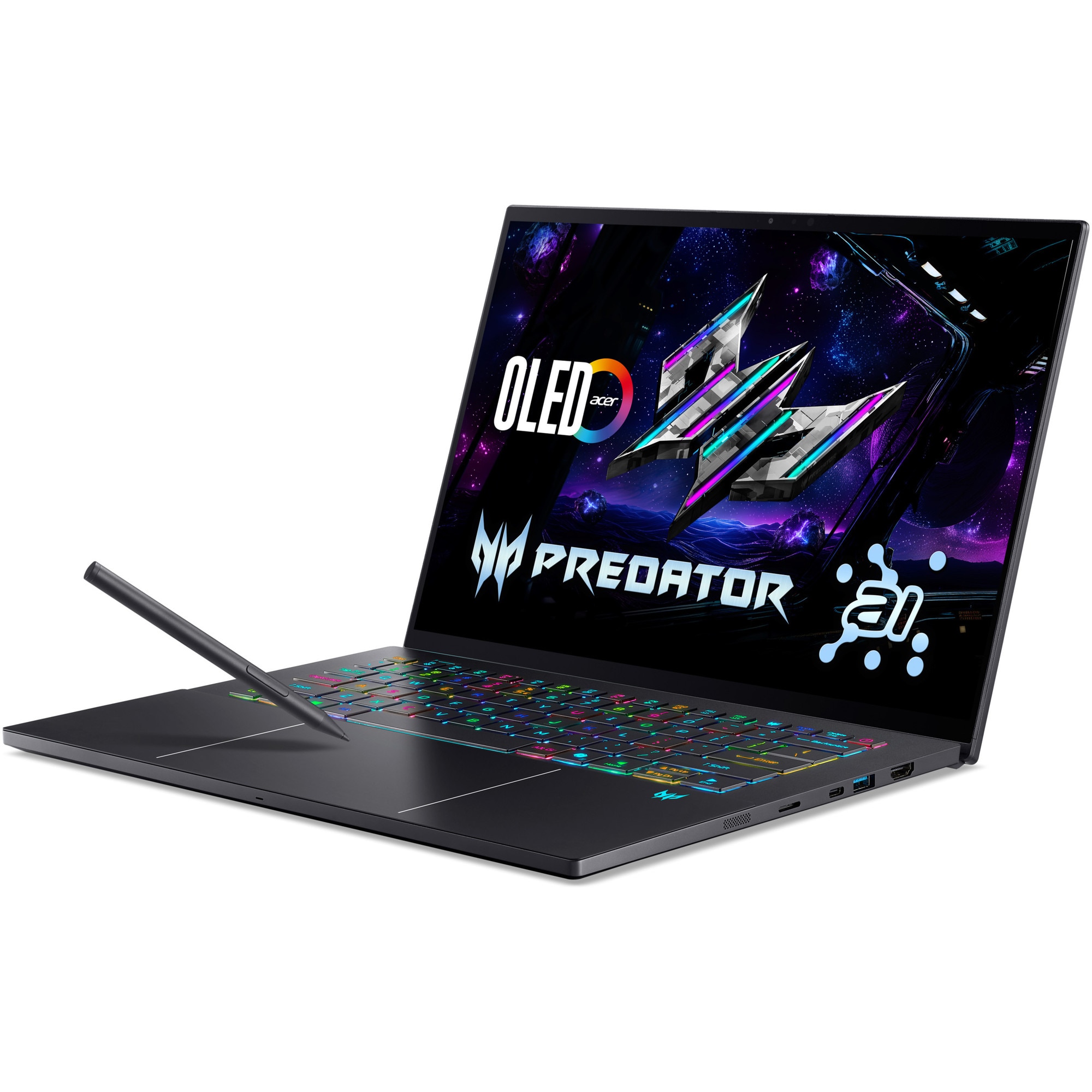 Laptop Gaming Acer Predator Triton 14 AI PT14-52T-909D cu procesor Intel® Core™ Ultra 9 288V pana la 5.1GHz, 14.5" 8K, OLED, 120Hz, Touch, 32GB LPDDR5X RAM, 2TB SSD, NVIDIA® GeForce RTX™ 5070 8GB GDDR7, No OS, Charcoal Black
