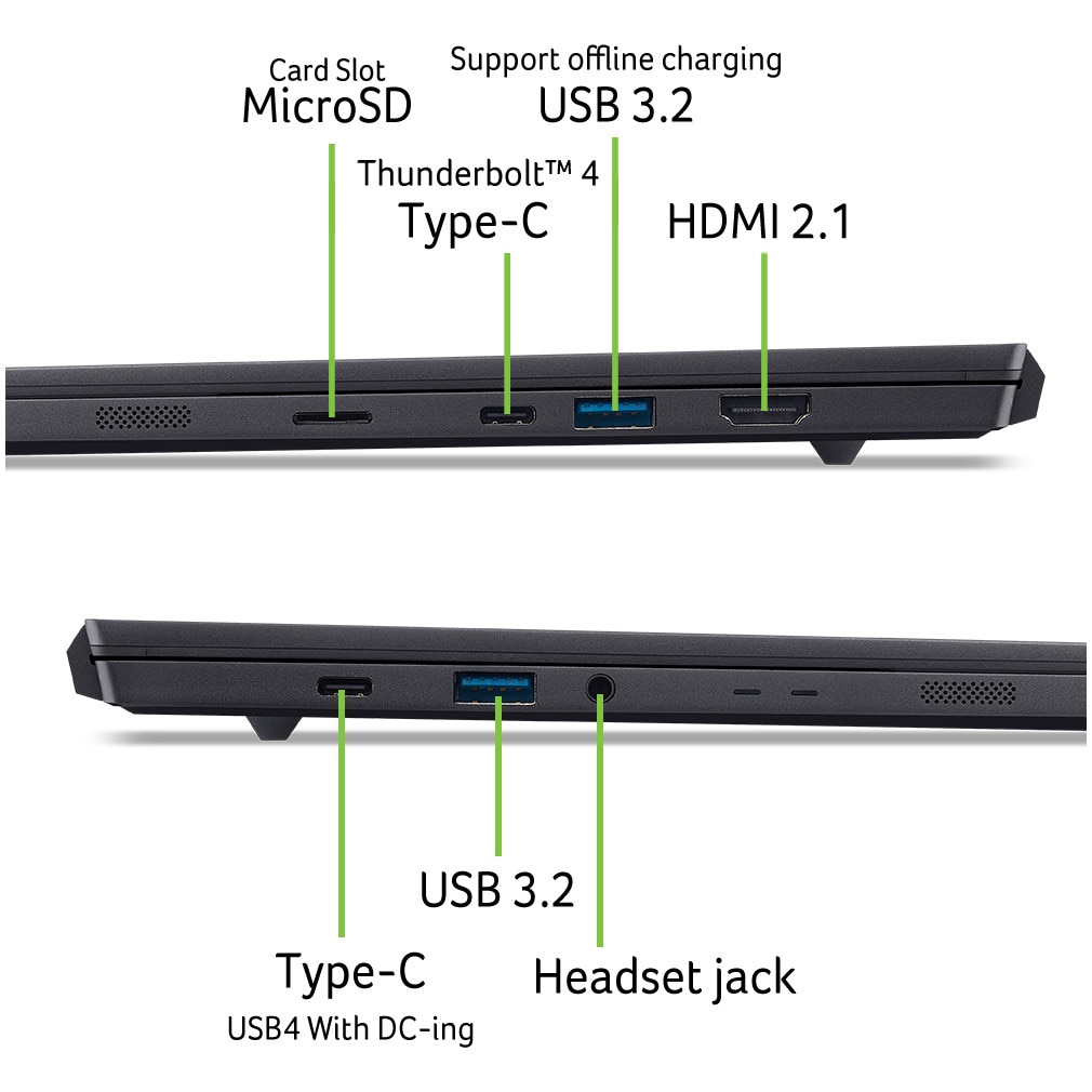 Laptop Gaming Acer Predator Triton 14 AI PT14-52T-909D cu procesor Intel® Core™ Ultra 9 288V pana la 5.1GHz, 14.5" 8K, OLED, 120Hz, Touch, 32GB LPDDR5X RAM, 2TB SSD, NVIDIA® GeForce RTX™ 5070 8GB GDDR7, No OS, Charcoal Black