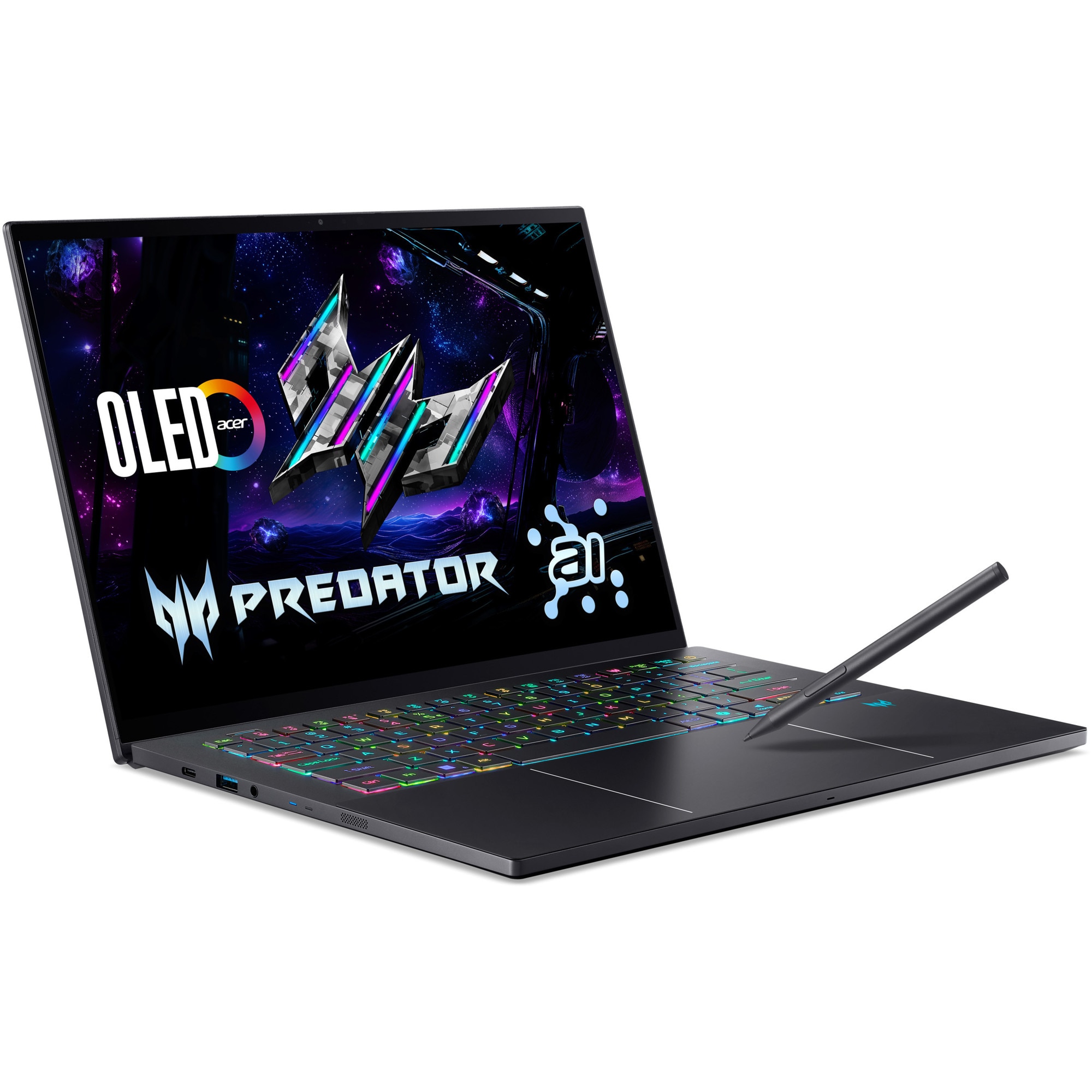 Laptop Gaming Acer Predator Triton 14 AI PT14-52T-909D cu procesor Intel® Core™ Ultra 9 288V pana la 5.1GHz, 14.5" 8K, OLED, 120Hz, Touch, 32GB LPDDR5X RAM, 2TB SSD, NVIDIA® GeForce RTX™ 5070 8GB GDDR7, No OS, Charcoal Black
