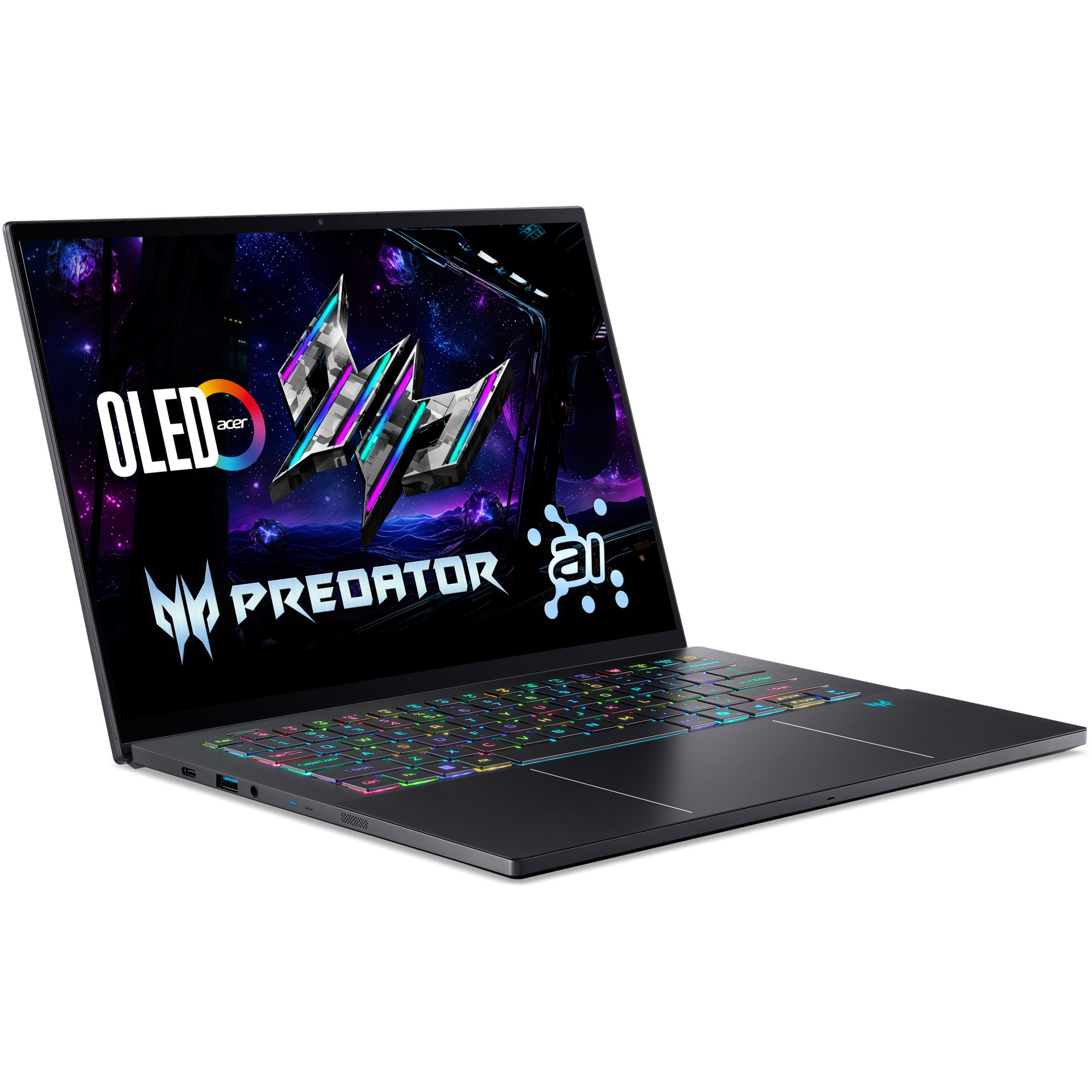 Laptop Gaming Acer Predator Triton 14 AI PT14-52T-909D cu procesor Intel® Core™ Ultra 9 288V pana la 5.1GHz, 14.5" 8K, OLED, 120Hz, Touch, 32GB LPDDR5X RAM, 2TB SSD, NVIDIA® GeForce RTX™ 5070 8GB GDDR7, No OS, Charcoal Black
