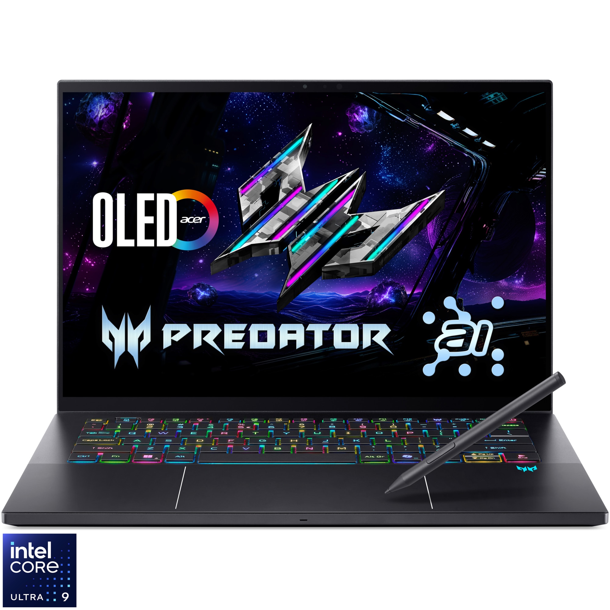 Laptop Gaming Acer Predator Triton 14 AI PT14-52T-909D cu procesor Intel® Core™ Ultra 9 288V pana la 5.1GHz, 14.5" 8K, OLED, 120Hz, Touch, 32GB LPDDR5X RAM, 2TB SSD, NVIDIA® GeForce RTX™ 5070 8GB GDDR7, No OS, Charcoal Black