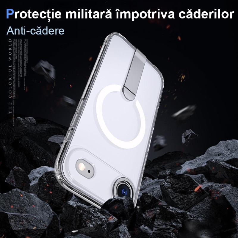 Husa compatibila cu Incarcare Magsafe pentru Apple iPhone 17 Air, Rqiurpn, de Protectie, Slim, impotriva socurilor, compatibila incarcare wireless, Transparenta