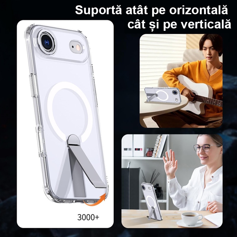 Husa compatibila cu Incarcare Magsafe pentru Apple iPhone 17 Air, Rqiurpn, de Protectie, Slim, impotriva socurilor, compatibila incarcare wireless, Transparenta