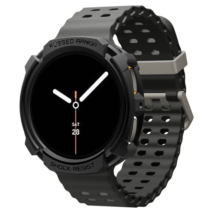 Védőtok Samsung Galaxy Watch8 44mm-hez, Strapabíró páncél, V55, Termoplasztikus, Matt mélysötét