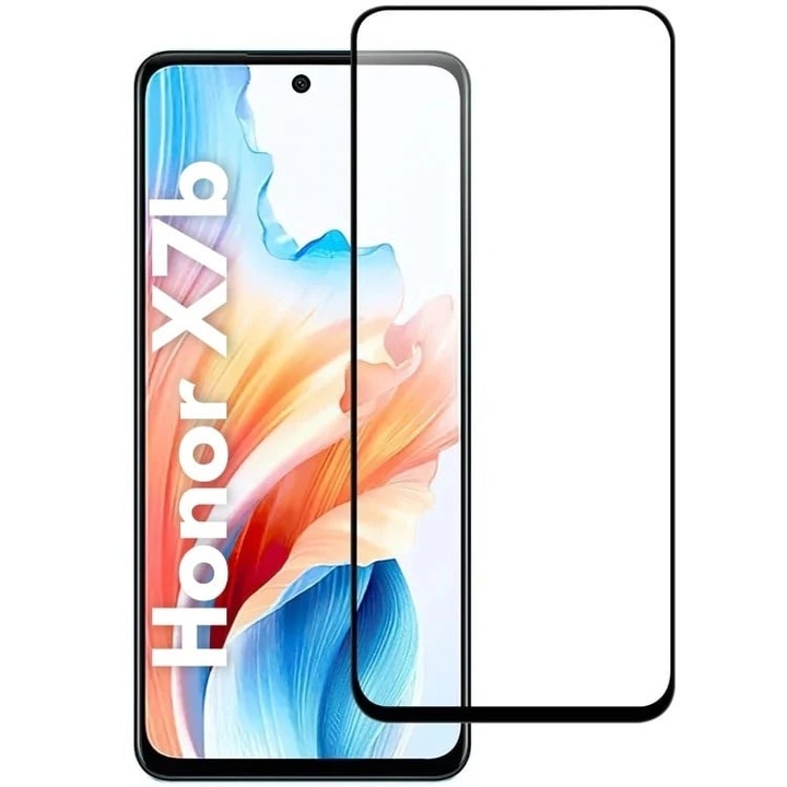 Folie pentru Honor X7b / 90 Smart / X7b 5G, SKYDDAR INNOVATION, Sticla Securizata, Ultra HD, Protectie 111D, Montare Simpla, Transparent, set cu sticker