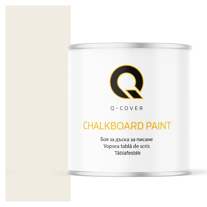 Krétaálló falfesték, Q-COVER, alpesi fehér RAL9010, matt, vízbázisú, beltéri és kültéri használatra, gyorsan száradó, mosható, UV-álló, nem mérgező, szagtalan, könnyen felhordható, 2,5L