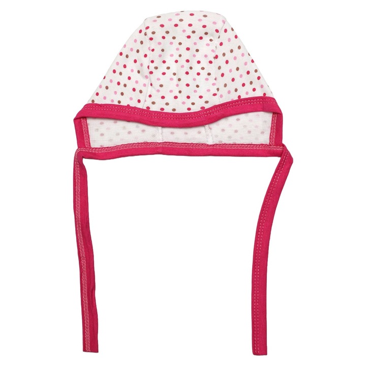 Caciulita cu picatele roz, Rombaby, bumbac, 0-3 luni