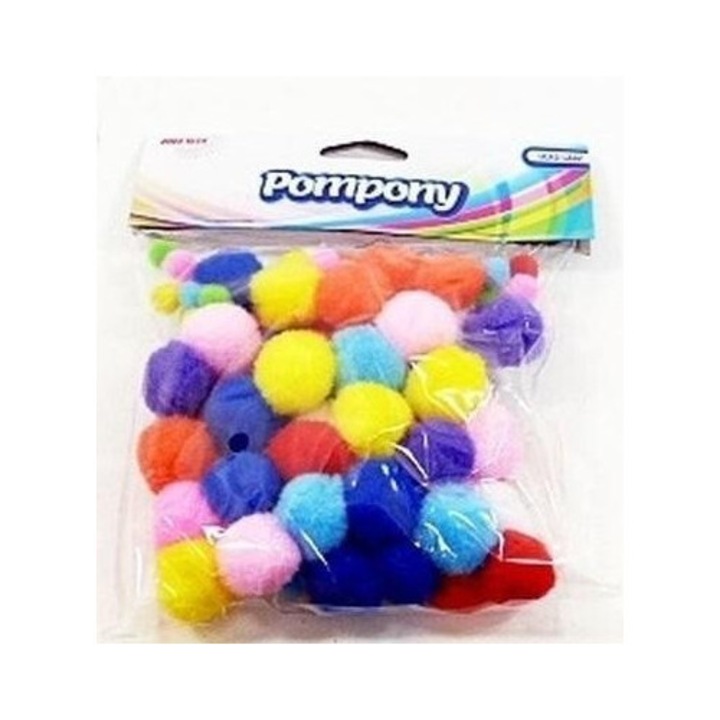 Set 78 pompoane Brewis, multicolor