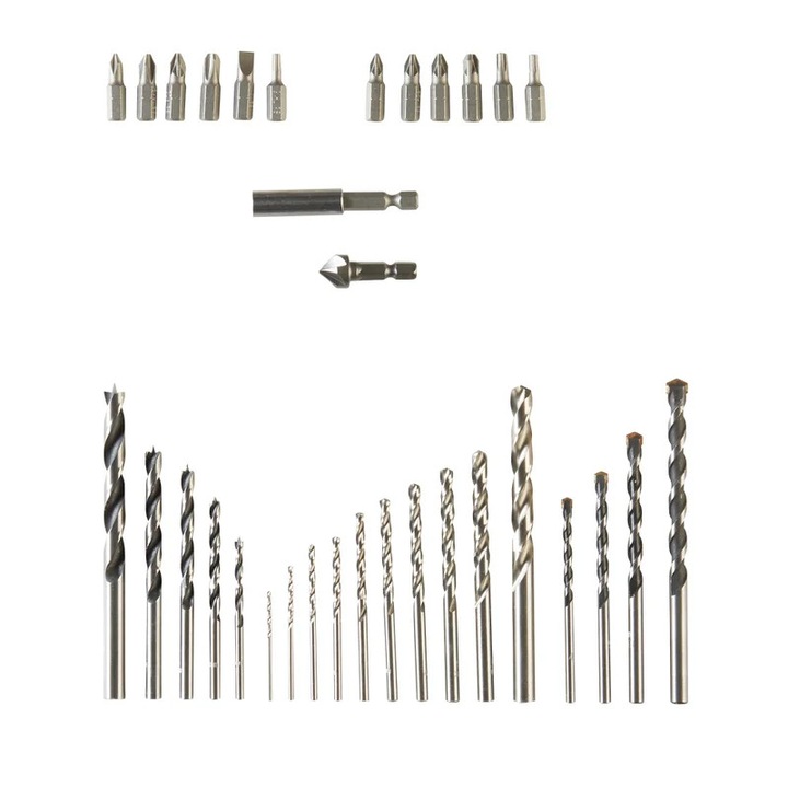 Set 33 burghie, biti si accesorii lemn, metal, zidarie Dexter